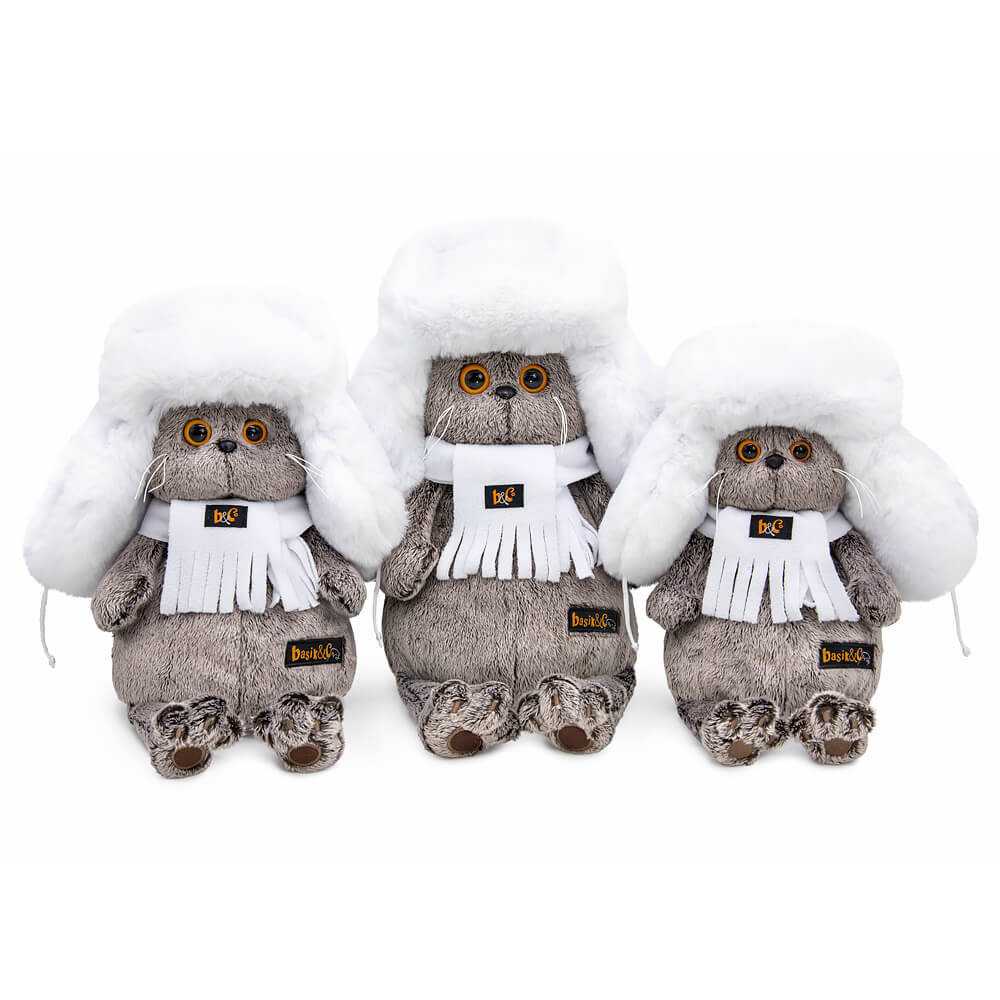 Basik the cat in a white fur hat Basik the cat in a white fur hat
