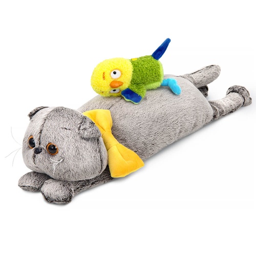 Basik with parrot Buttercup (lying down)