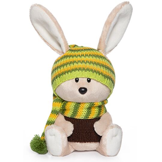 Hare Antosha in a hat and a sweater