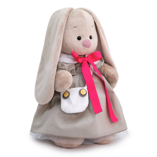 in dress and with an owl bag