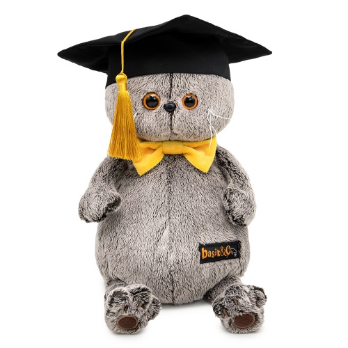 Cat Basik wearing an academic cap