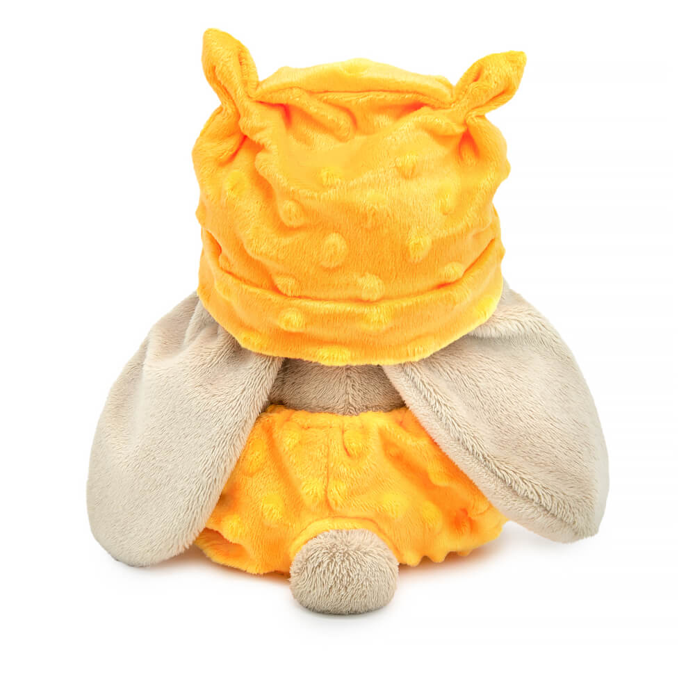 in a hat with a heart and pants