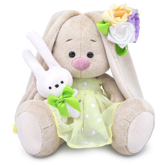 with a bunny and with an elegant flower