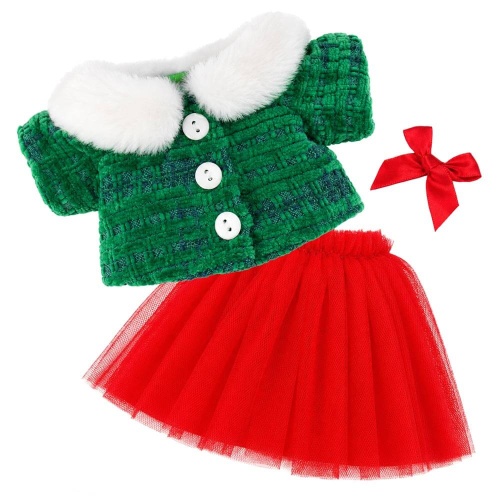 A jacket with a fur collar and a skirt