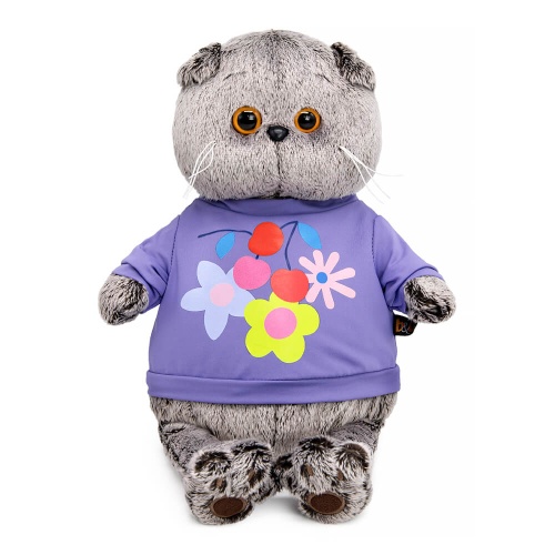 Basik in a sweatshirt with a berry and floral print