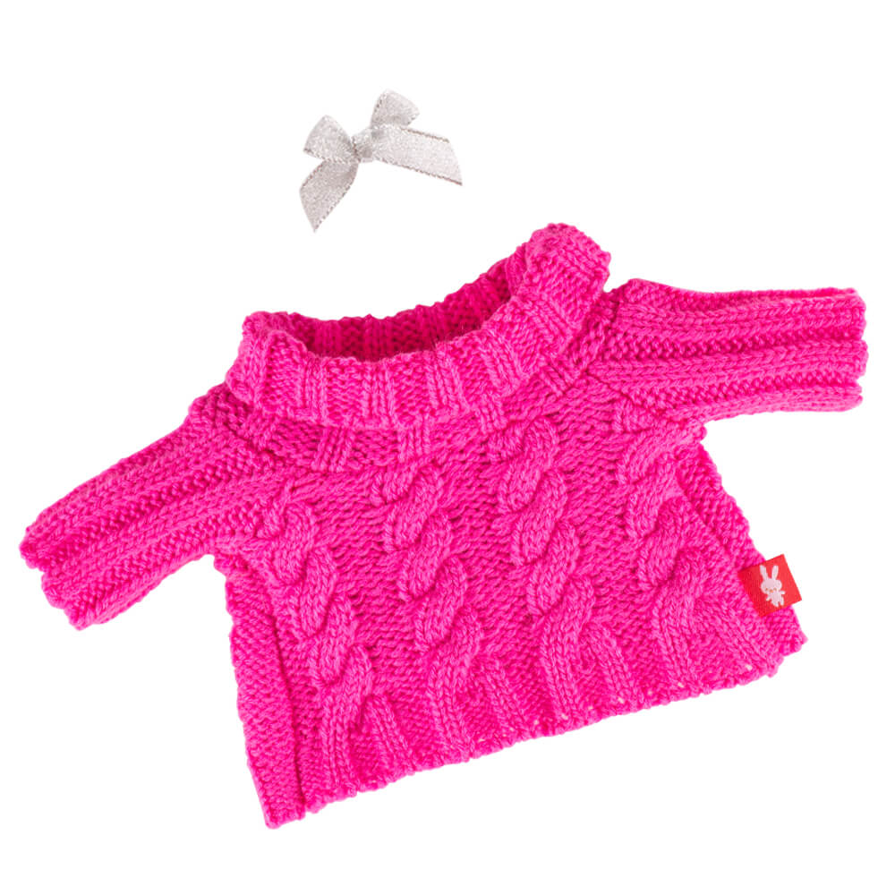 Sweater with braids pink