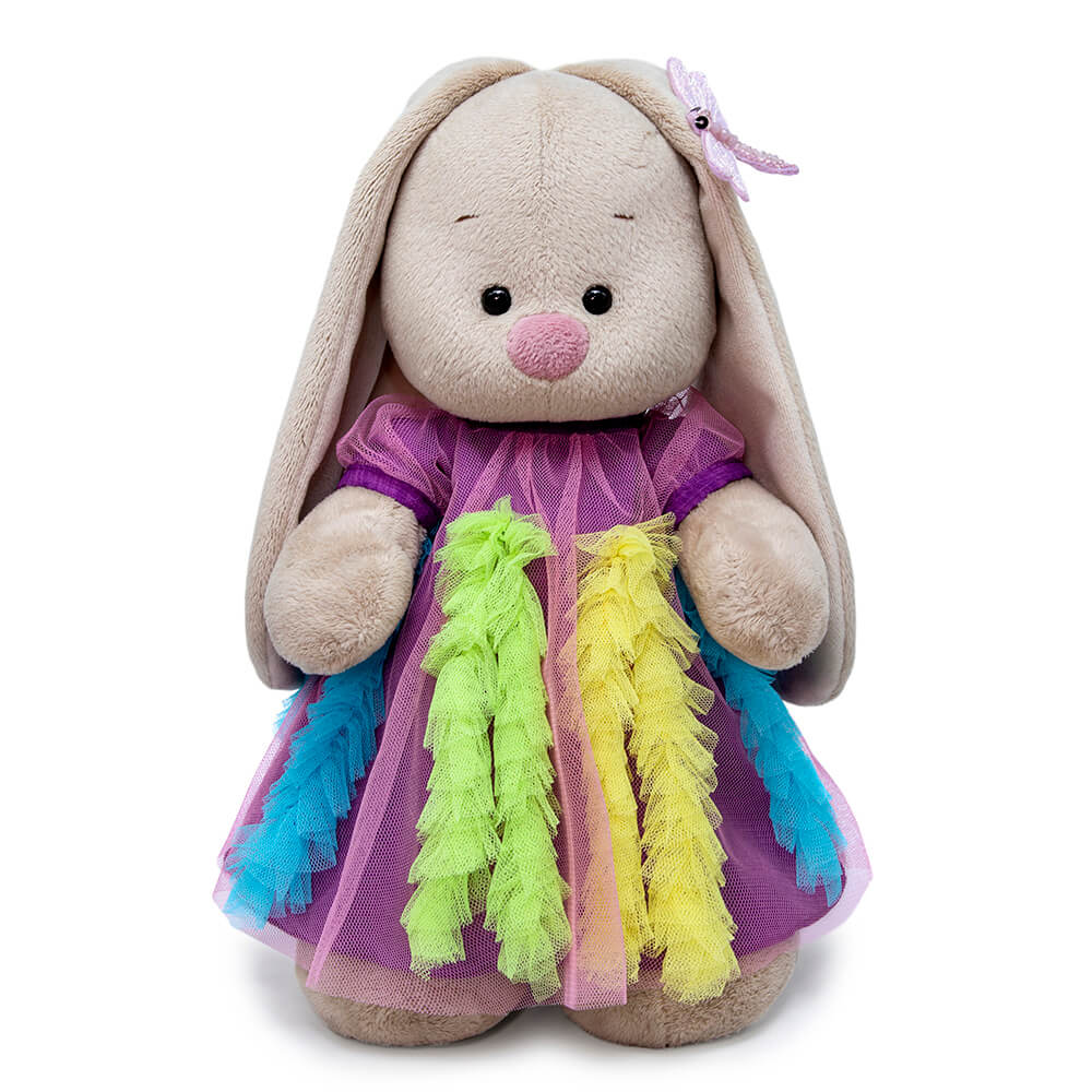 in a dress with frills