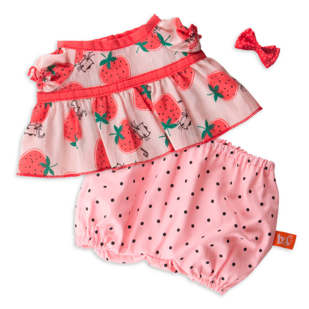 Strawberry blouse and polka dot pants