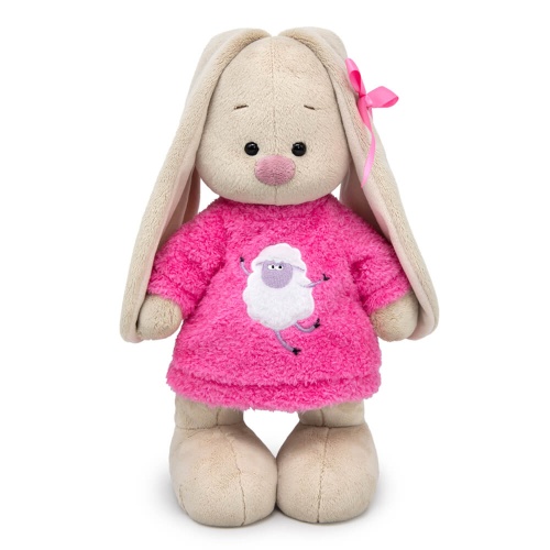 Zaika Mi in a sweatshirt with a sheep on it