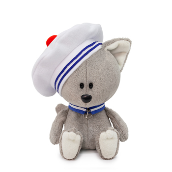 Wolf cub Voka in a marine collar and beret