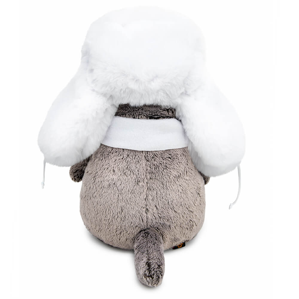 Basik the cat in a white fur hat Basik the cat in a white fur hat