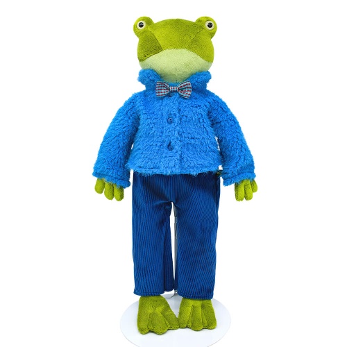 Frog toy Serge Kvakovsky in a fur jacket
