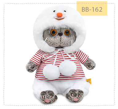 Cat Basik baby in a 'Snowman' costume