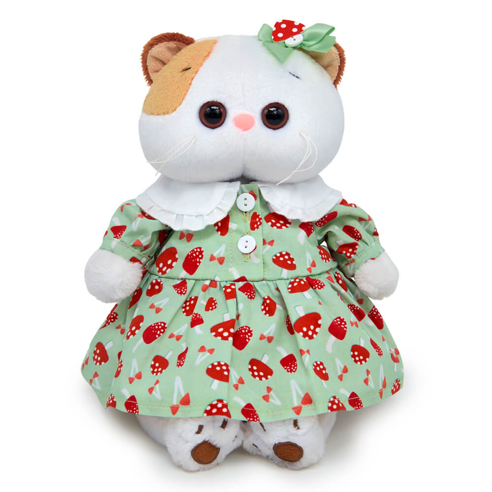 in a dress with fly agarics