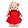 in a poppy-red set