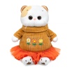 Li-Li in a knitted dress with a ruffle 