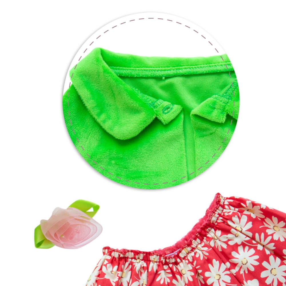 Lime cape and puffy skirt