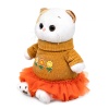 Li-Li in a knitted dress with a ruffle 