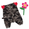 Jumpsuit with zipper gray to hot pink felt flower