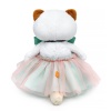 in a skirt and with a mint bow