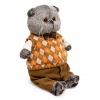 in a knitted vest