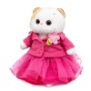 Li-Li wearing a jacket with a flower and a skirt