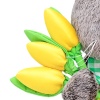 with yellow tulips