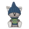 Wolf cub Voka in a hat and sweater