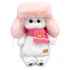 in a fur hat and scarf