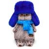 in fur hat