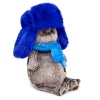 in fur hat