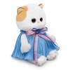 in a crinkled dress with a bow