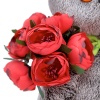 with red peonies