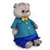 in a shirt with rhombus and trousers
