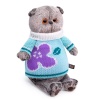 in a spring sweater