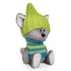 Wolf cub Voka in a hat and sweater