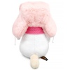 in a fur hat and scarf