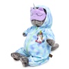 in a "Unicorn" suit