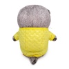 in a quilted jacket