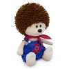Hedgehog Igosha in overalls with an anchor