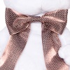 with brown satin bow