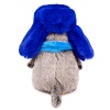 in fur hat